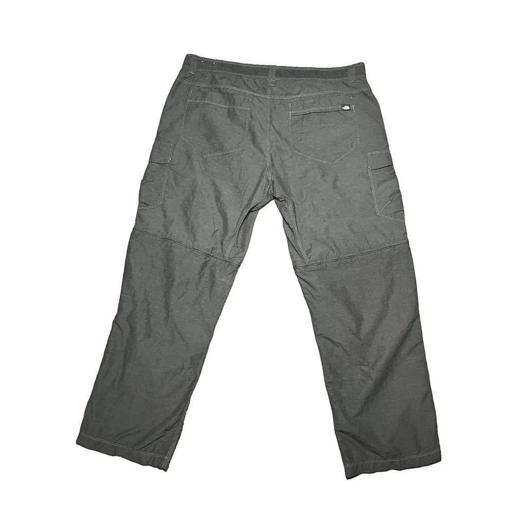 North Face Cargo Zip Off Convertible Pants Shorts Mens L OD Green Hiking (38x28)